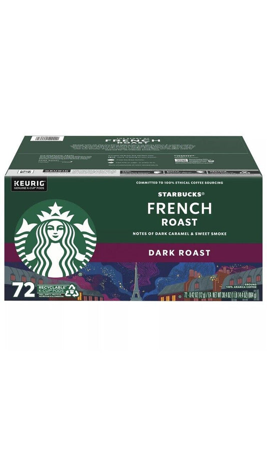 Starbucks French Roast Dark Roast K-Cup Pods, French Roast - 72 ct