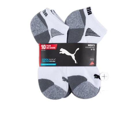 PUMA Men's No Show Sock, Pack of 10 - Perfect for Any Occasion athletic sock outdoor socks breathable sock reflexology sock ankle sock high sock