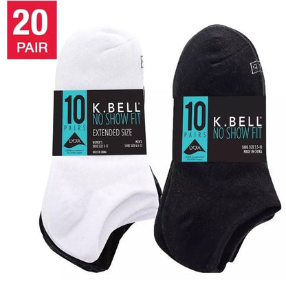 Pack of 20 Pairs K Bell Ladies' No Show Sock for Women - Womenswear brown socks puma color