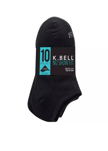 Pack of 20 Pairs K Bell Ladies' No Show Sock for Women - Womenswear brown socks puma color