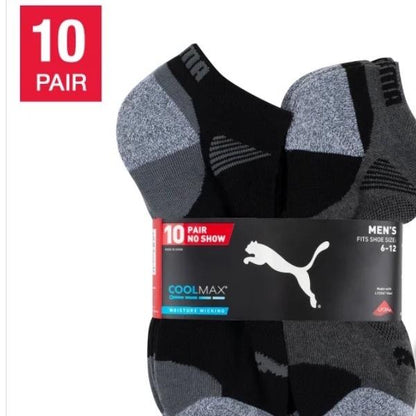 PUMA Men's No Show Sock, Pack of 10 - Perfect for Any Occasion athletic sock outdoor socks breathable sock reflexology sock ankle sock high sock