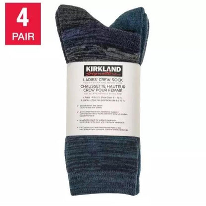 Kirkland Signature Women's Extra Fine Merino Wool Blend Sock - Pack of 4 - Womenswear brown socks puma color