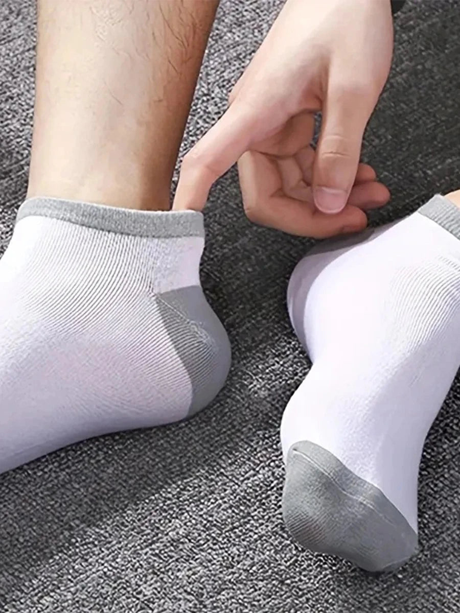 10pairs Men's Fashion Cotton Breathable Comfortable Ankle Socks, Men's Summer Socks