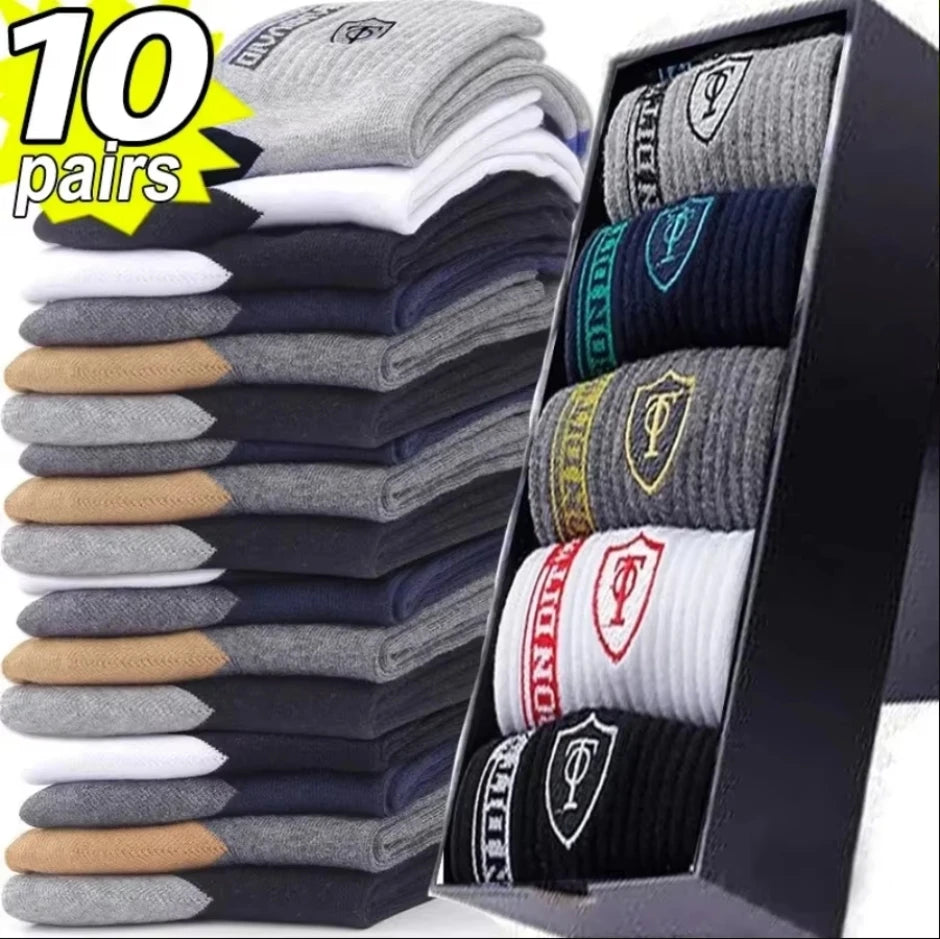 10pairs Men's Fashion Cotton Breathable Comfortable Ankle Socks, Men's Summer Socks