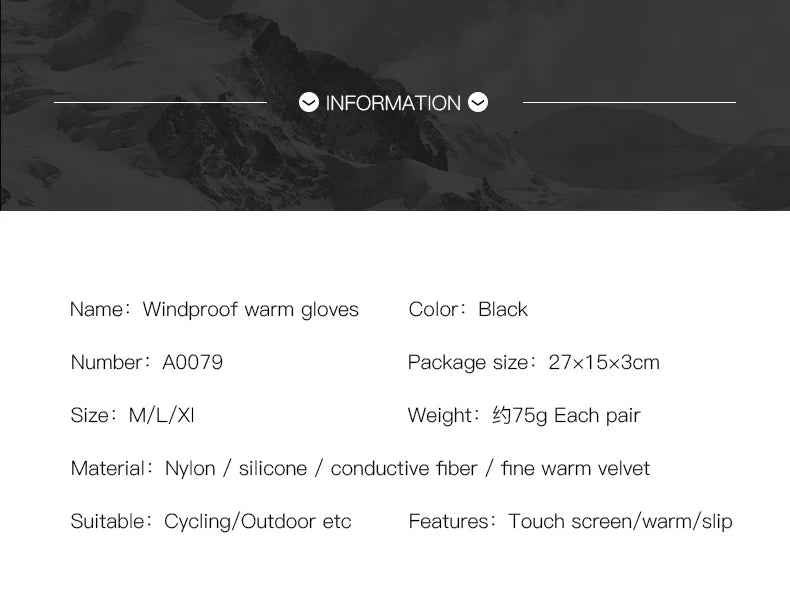 Winter Outdoor Sports Running Glove Warm Touch Screen Gym Fitness Full Finger Gloves For Men Women Knitted Magic Gloves