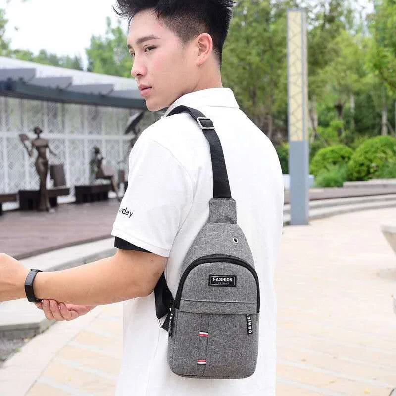 Men's Chest Bags Casual Waist Bags Small Short Trip Travel Carry Bags Men's Waterproof Shoulder Crossbody Bags Nylon Handbags