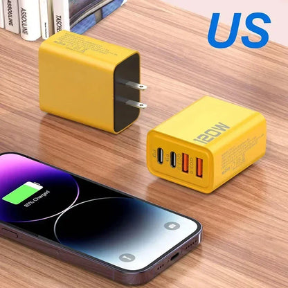 4 Ports USB C PD Charger Quick Charge 3.0 Type C USB Phone Chargers Fast Charging Adapter For iPhone 15 14 Samsung Xiaomi Huawei