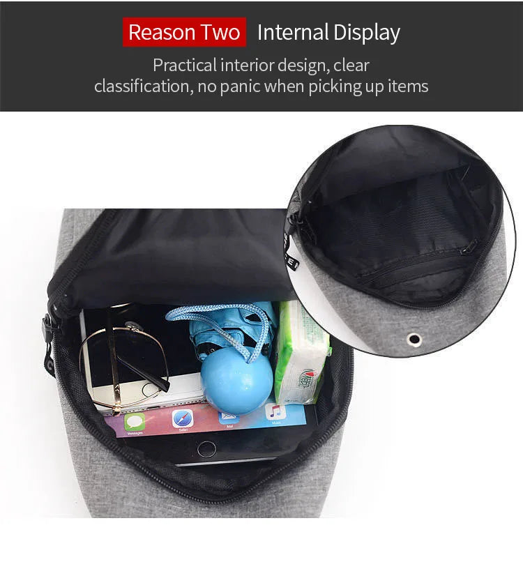 Men's Chest Bags Casual Waist Bags Small Short Trip Travel Carry Bags Men's Waterproof Shoulder Crossbody Bags Nylon Handbags