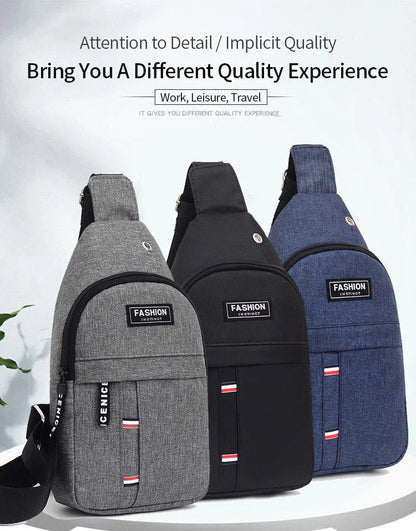 Men's Chest Bags Casual Waist Bags Small Short Trip Travel Carry Bags Men's Waterproof Shoulder Crossbody Bags Nylon Handbags