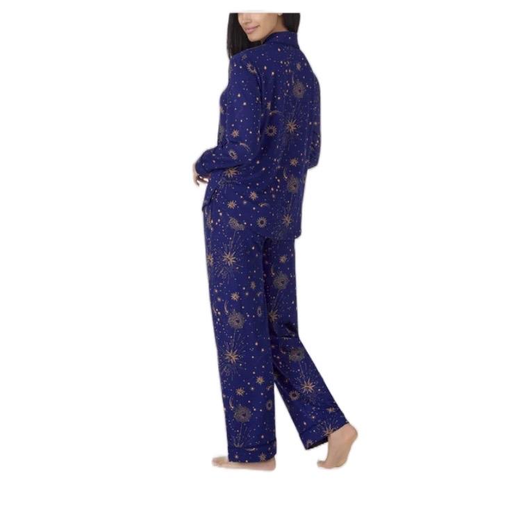 Loungewear - Room Service Ladies' Shawl Collar Pajama - Nightwear moo moo cute pajama Comfort Fabric