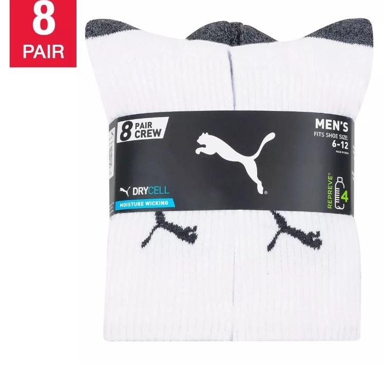 PUMA Men's Crew Sock, Pack of 8 - Athletic Apparel outdoor socks athletic sock reflexology sock ankle sock high sock